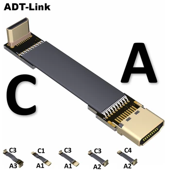 

A-C HDMI Mini HDMI 2.0 Converter Cable Angle ,Highly-routable foldable axial elbow HDMI A type to C type Cable EMI shielding