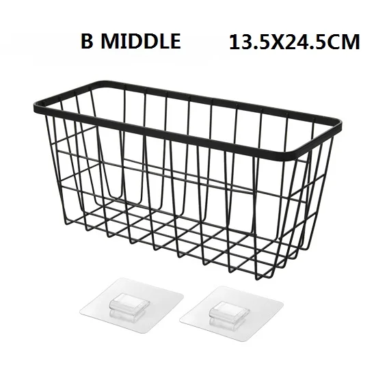 B MIDDLEBALCK 1 шт. сетчатая подвесная корзина из кованого железа, настенная Подвесная подставка для небольших предметов, подставка для горшка, домашняя подвеска WJ103189 - Цвет: B MIDDLEBALCK