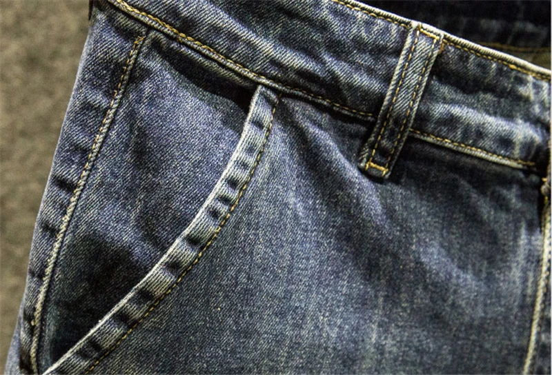 Mens Jeans Hip Hop Jeans Letter Streetwear Casual Men Pants Black Blue Clothes New Spring Autumn Vintage Trousers Big Size