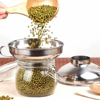 

Stainless Steel Wide Mouth Canned Kitchen Tool Funnel Cup Funnel Filter Food Pickle Jam Funnel Kitchen Supplies Colander