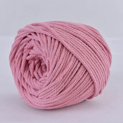 Pink 4 мм X ярдов, хлопок, шнур, цветная веревка, бежевая, скрученная, ручная работа, макраме, струна, сделай сам, свадебные, домашние текстильные украшения, поставка - Цвет: Pink