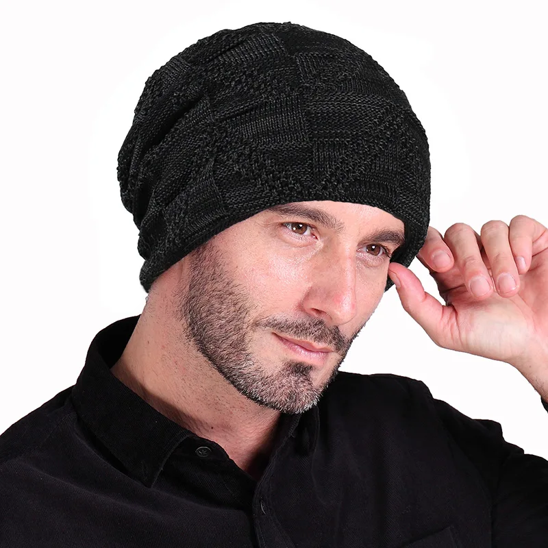Стильные зимние шапки Skullies Beanies, Мужская Толстая теплая шапка, толстая мужская шапка, мужские зимние шапки, вязаные шапки mujer invierno