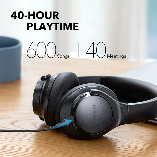 Soundcore przez Anker życie Q20 + aktywna redukcja szumów bezprzewodowy bluetooth słuchawki, 40H czas odtwarzania, hi-res Audio, Soundcore aplikacji 5
