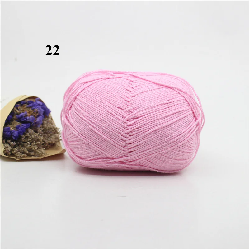 1pc 22 1 шт. пряжа хлопок Хлопок Вязание Пряжа для Вязания Пряжи для Вязания Мягкие Плавные Естественные Анти-Пиллинг 20 Цветов - Цвет: 1pc 22