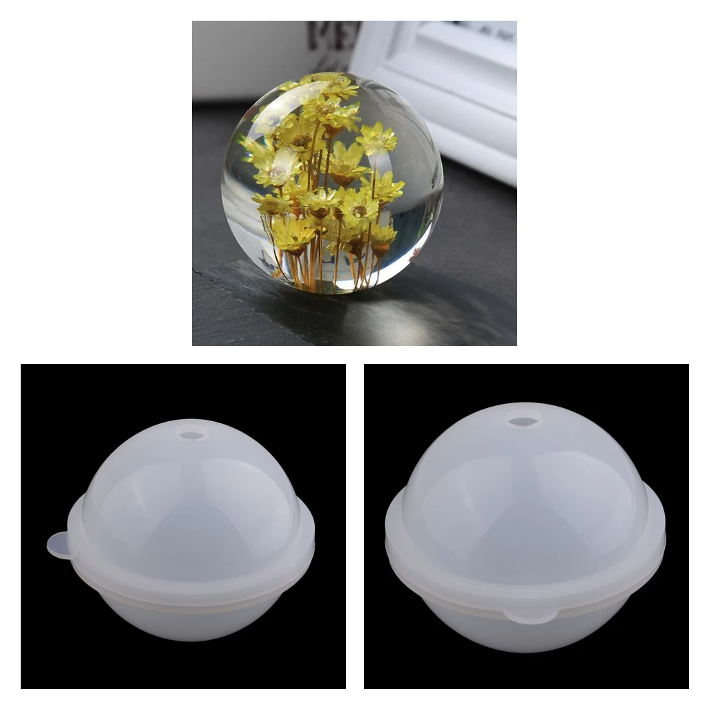 2Pcs DIY 100mm 70mm Epoxy Sphere Resin Silicone Mold for Casting Art | Дом и сад
