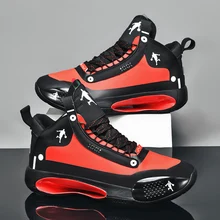 Баскетбольная обувь для Для мужчин на шнуровке высокие кроссовки Для мужчин s Ретро баскетбольные дышащие трендовые Для мужчин спортивная ...