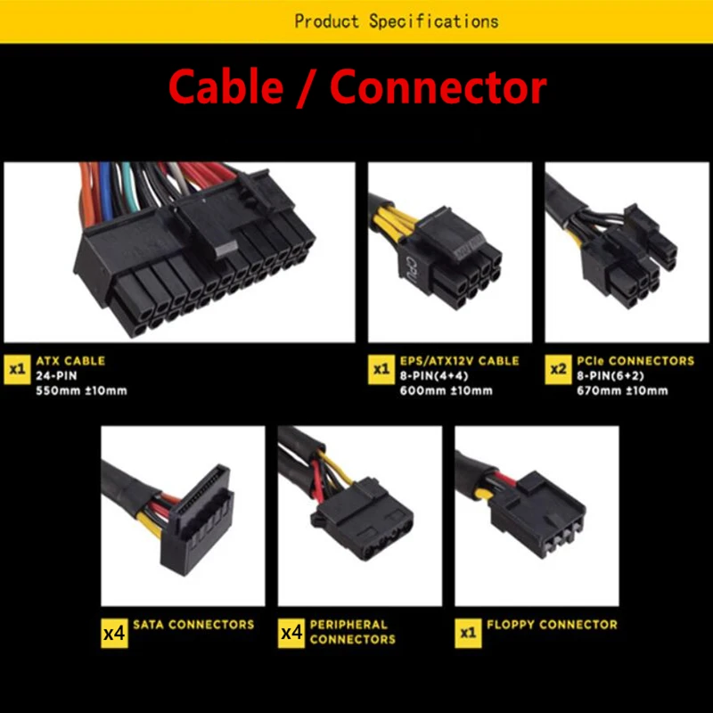 Блок питания для Corsair Active PFC 80plus с поддержкой стандарта ЕС, бесшумный немодульный блок питания 650 Вт, блок питания VS650