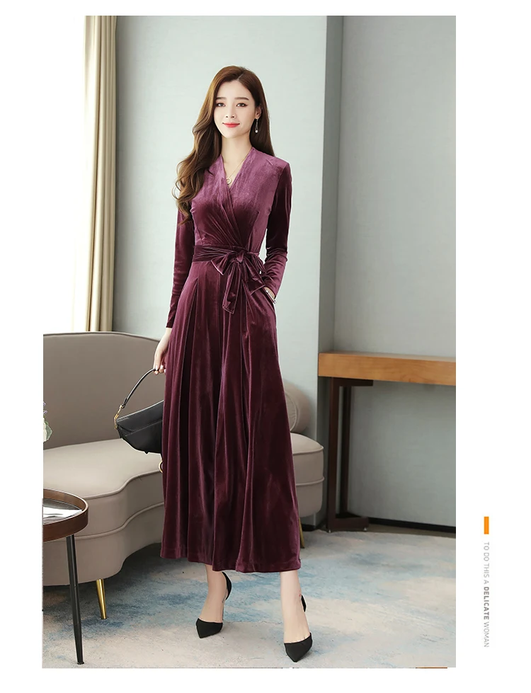 long sleeve velvet jumpsuit women winter Runway elegant black V Neck plus size wide leg sashes maxi floor length romper