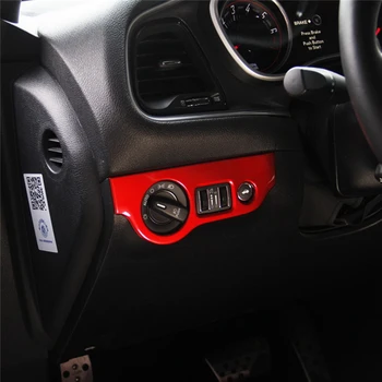 

Durable Headlight Switch Button Decorative Sticker Replacement Switch Knob Frame Cover for Dodge Challenger 2015-2020 Car Décor