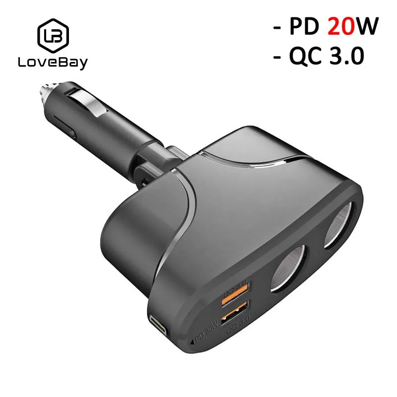 Автомобильное зарядное устройство LOVEBAY 20 Вт PD USB C быстрая зарядка 3 0 для телефона