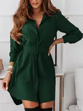 Skin-friendly  Fabulous Long Sleeve Slim Mini Dress Cardigan Women Dress Single-breasted   for Going Out 