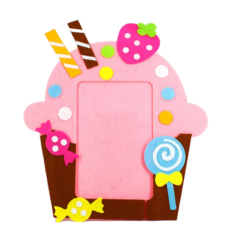 Ice cream Креативный нетканый DIY мультфильм фоторамка дети ручной работы материал посылка обучающая игрушка Ремесло Искусство для детского сада класс наборы - Цвет: Ice cream