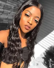 Extensiones de cabello humano con ondas corporales, cierre de encaje, cabello brasileño Remy, ondulado, 3/4 mechones con cierre, extensión de 30 pulgadas