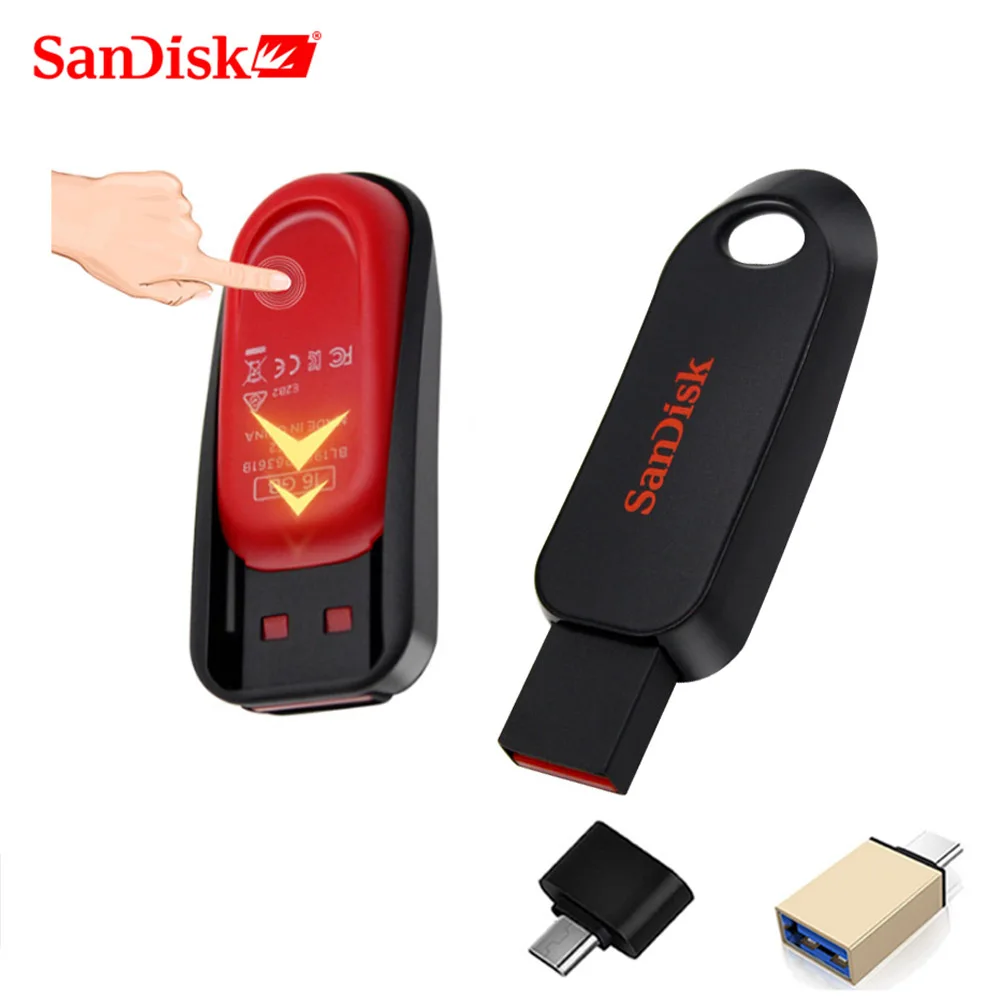 SanDisk USB флэш-накопитель 16 ГБ 32 ГБ 64 ГБ флеш-накопитель 16 Гб Флешка флеш-диск USB 2,0 Регулируемая карта памяти черный U диск