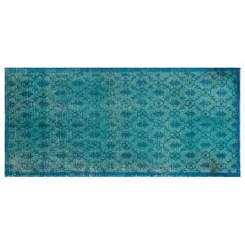 

Handmade Turquoise Vintage Overdyed Turkish Area Rug 118x252 Cm-3'10''X8'3''