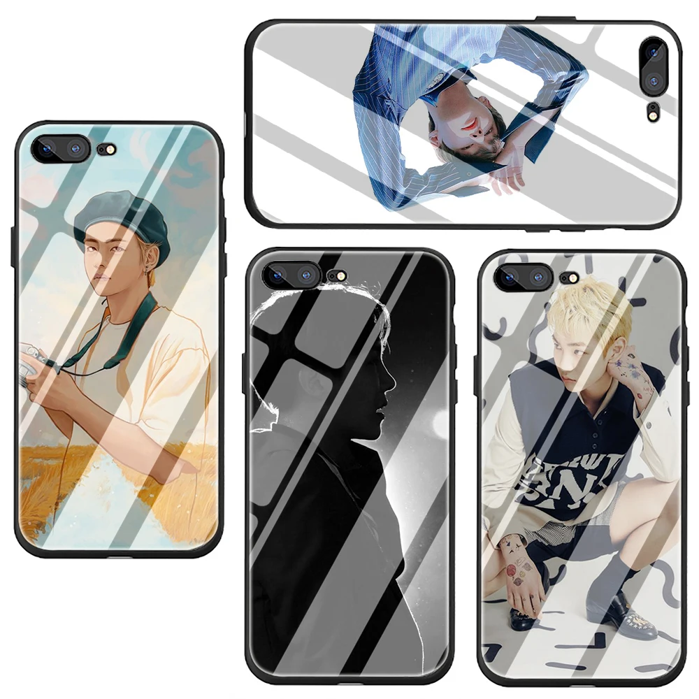 Kim V Taehyung прозрачный чехол из закаленного стекла для телефона iPhone 5 5S 6 6S Plus 7 8 Plus X XS XR 11 Pro Max
