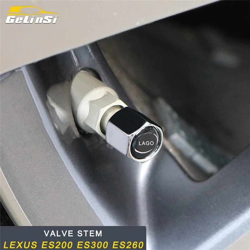 

GELINSI Car Styling Wheel Tire Valve Stem Caps Tyre Stem Air Covers Airtight for Lexus ES 2018 ES200 ES300 ES260