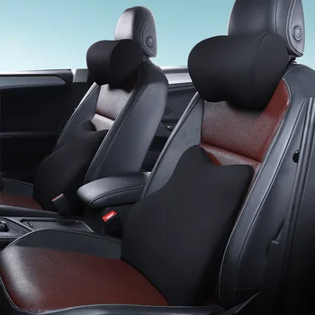 

Headrest Car Neck Pillow Seat lumbar Pillow in auto back Head rest Memory Foam Fabric For chair Travel Support Cushion covers