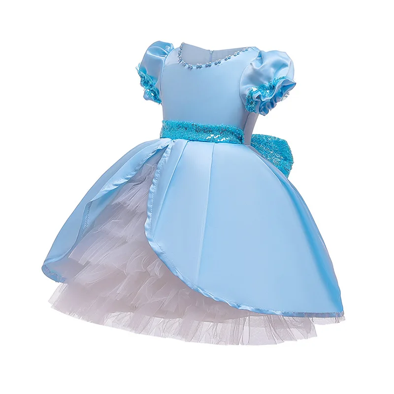 Сетчатое платье для девочек, 2 цвета милое платье принцессы с бантом и юбкой-пачкой костюм для рождественской вечеринки подарок на день рождения, Детские платья для девочек, От 1 до 6 лет