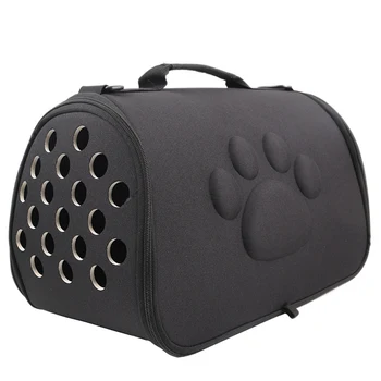 

Out Foldable Pet Backpack Solid Color Footprint EVA Pet Dog Out Shoulder Bag