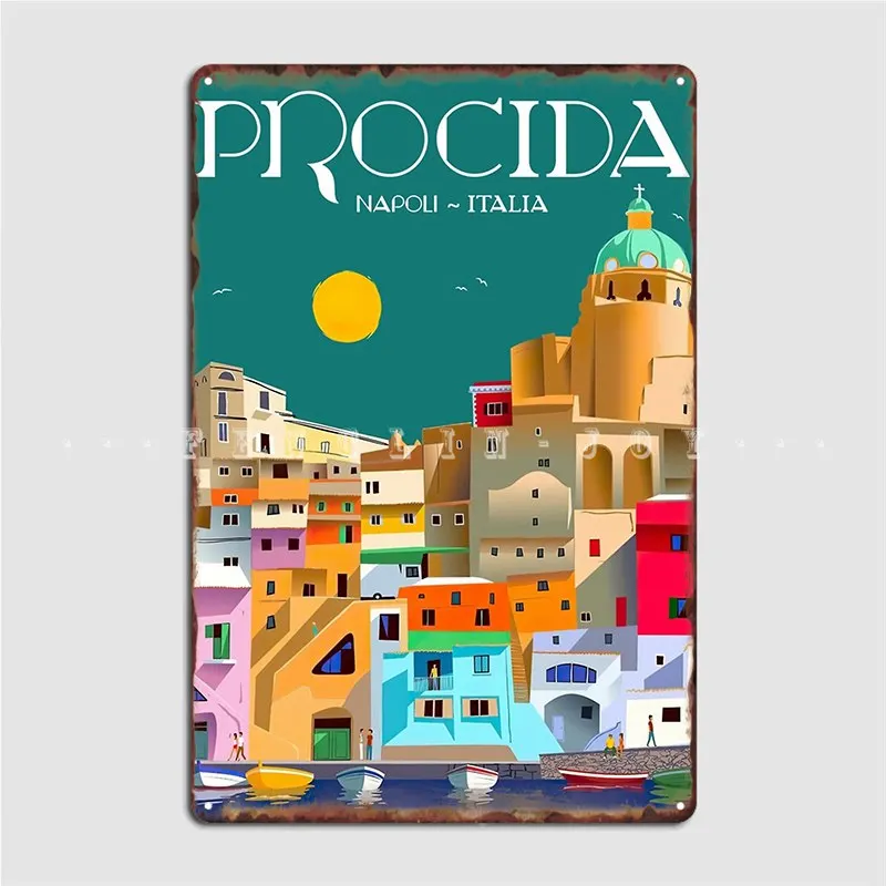 Procida Island Italy Metal Sign Cinema Living Room Design Pub Garage Murale Pittura Tin Sign Poster