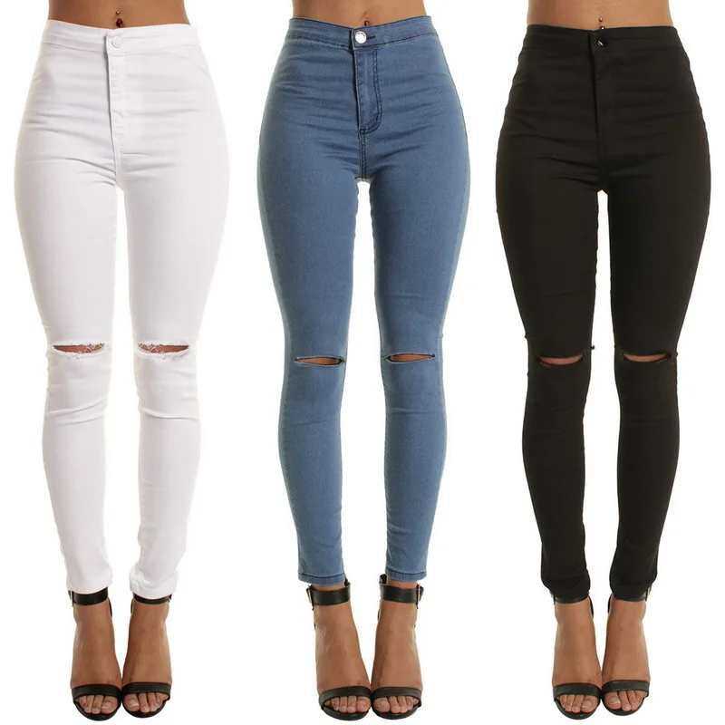 girls black ripped skinny jeans