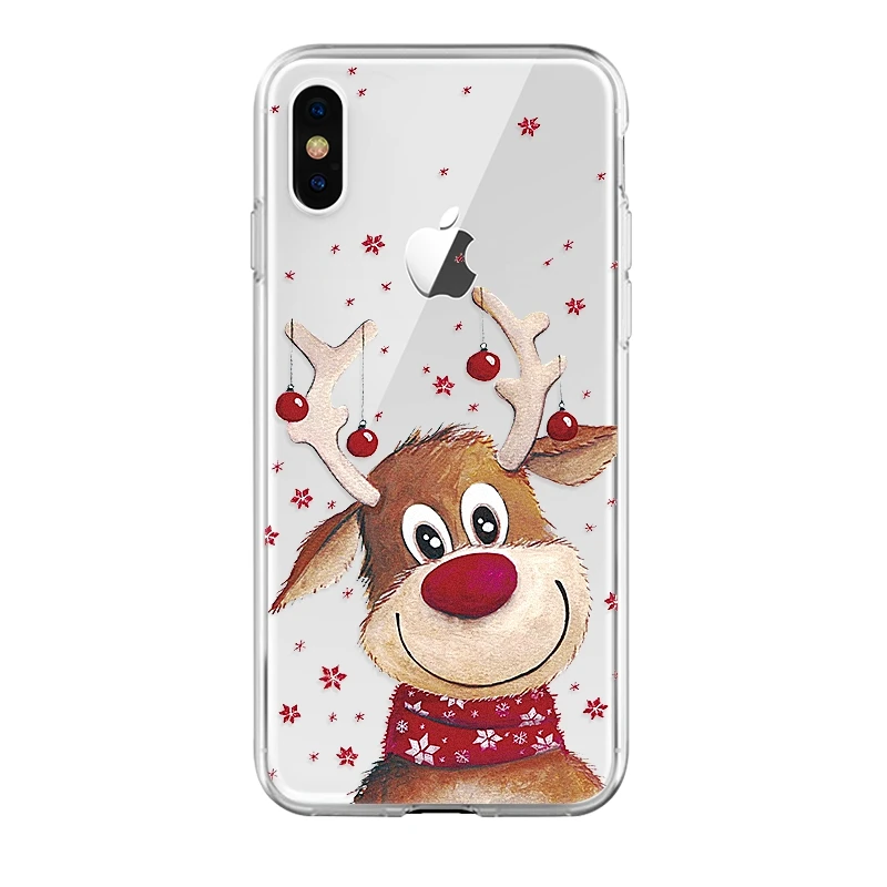 03 Новогодний Рождественский Подарок Прозрачный чехол для iPhone XR XS Max X милый Санта-Клаус Лось американский Лось мягкий чехол для iPhone 6 6S 7 8 Plus - Цвет: 03