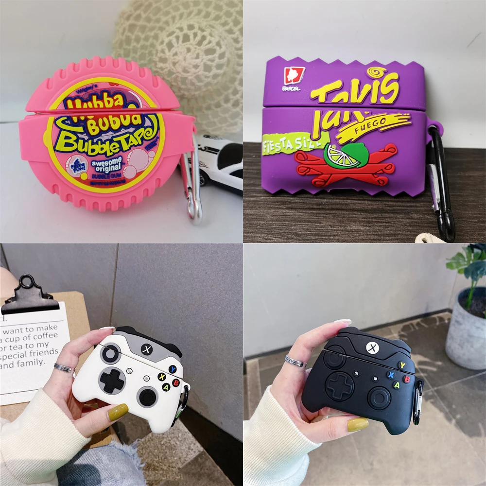 Силиконовый чехол для наушников с объемными Картофельными Чипсами жевательной