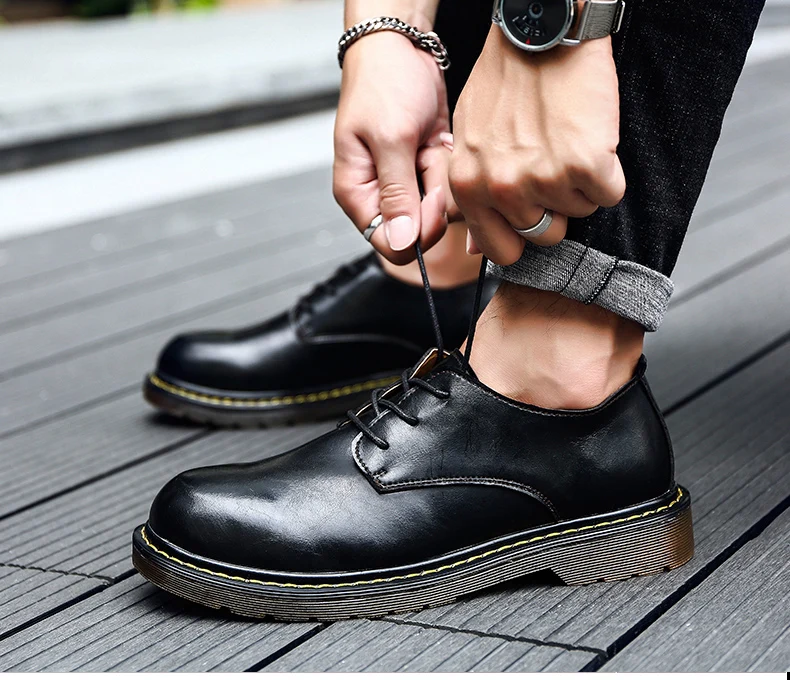 Cow Leather Men Boots Handmade Men Ankle Boots Lace-Up Working Shoes Hard-Wearing Safety Footwear Zapatos De Trabajo Para Hombre