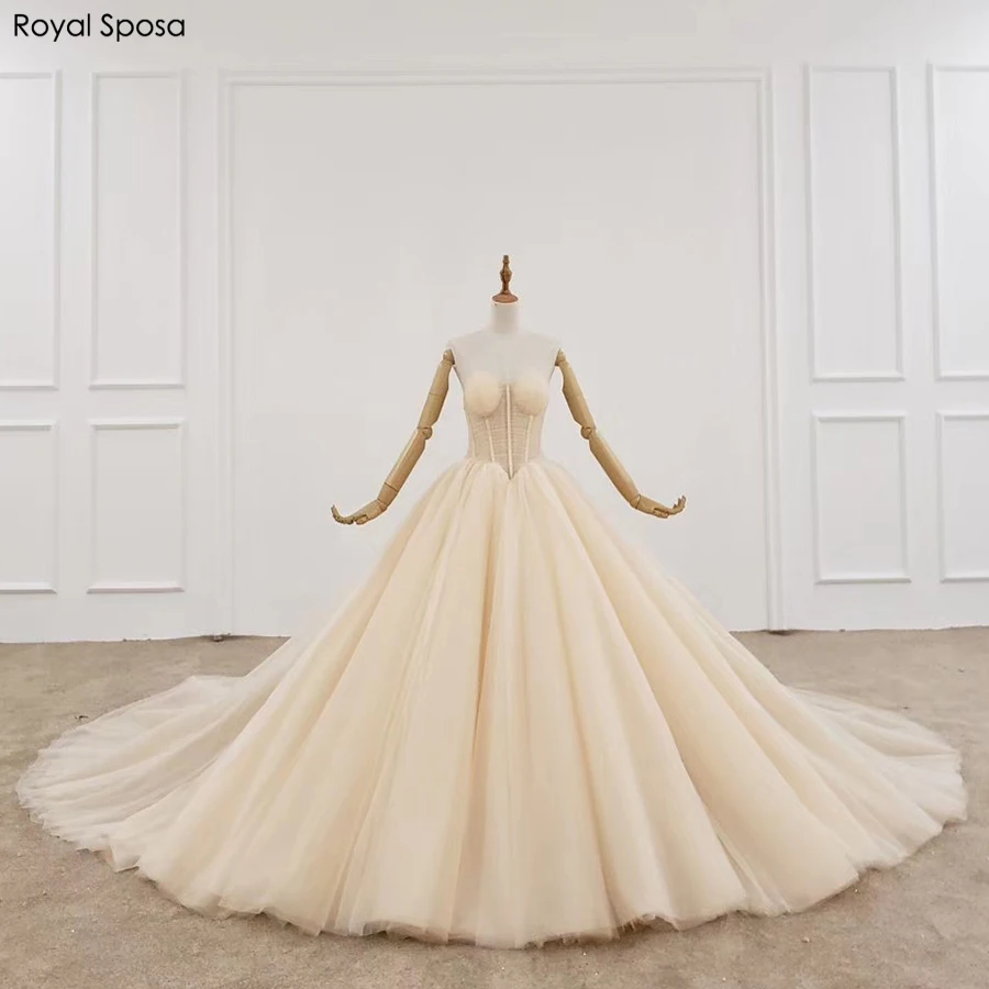 Королевский sposa пол Длина свадебное платье, лиф сердечком Свадебное платье