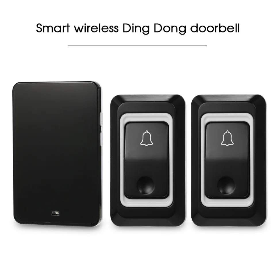 Wireless AC Doorbell with Push Button Smart Ding Dong Doorbell 28 Chord Ringtones Optional 3 Levels Volumes Adjustable - Цвет: KIT 3