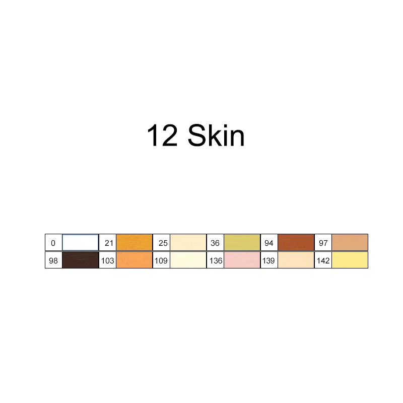 12 Skin TouchFIVE 30/40/60/80/168 Цвет маркер для рисования набор двойной головой художественный эскиз жирной на спиртовой основе маркеры для анимации Manga - Цвет: 12 Skin