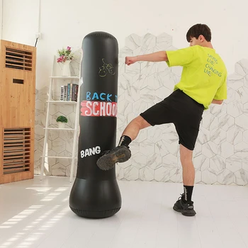 

Thickened Inflatable Sandbag Fitness Free Standing Sport Boxing Punching Kick Training Tumbler Design PVC Home Stress Relief