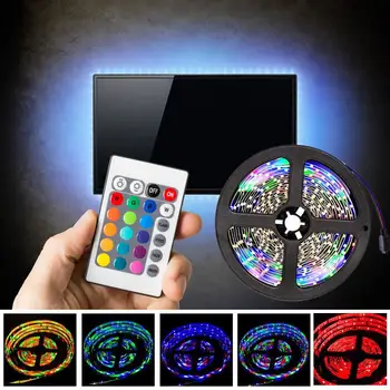 

Lamp Bar Light LED Remote Controls EU Plug Strip Festival 24Keypads String 5m Bulb