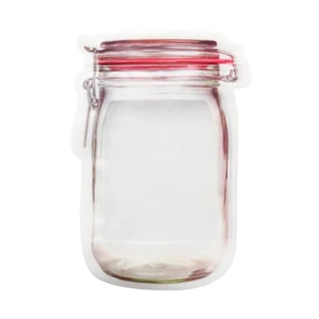 

Mason Jar Zipper Bags Snack Sandwich Zipper Closure Bags Reusable Airtight Seal Storage Bags Leakproof Food Saver Bags