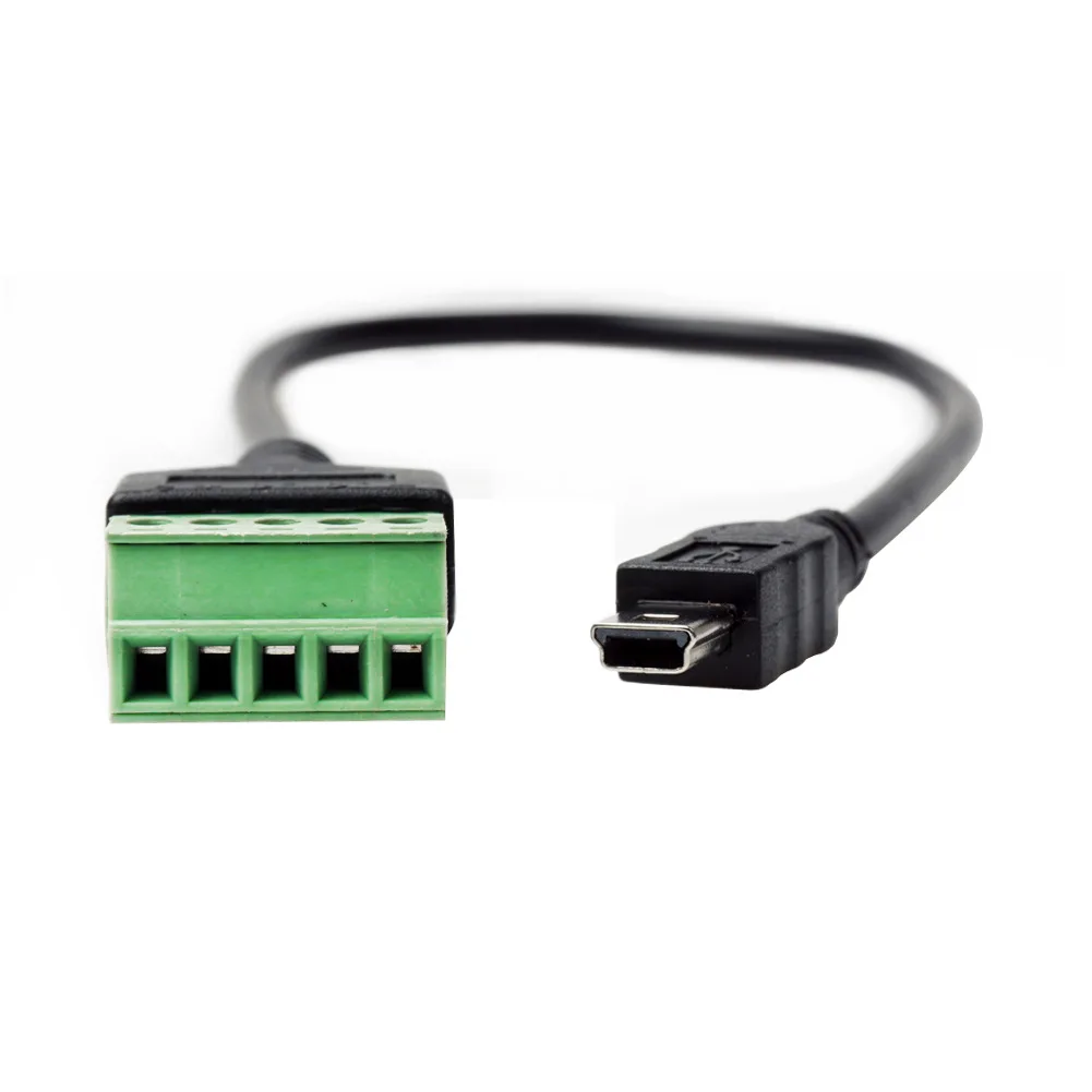 USB 2,0 mini 5Pin папа-5 Pin/Way Женский болт винтовой щит клеммы вставной Тип Кабель-адаптер