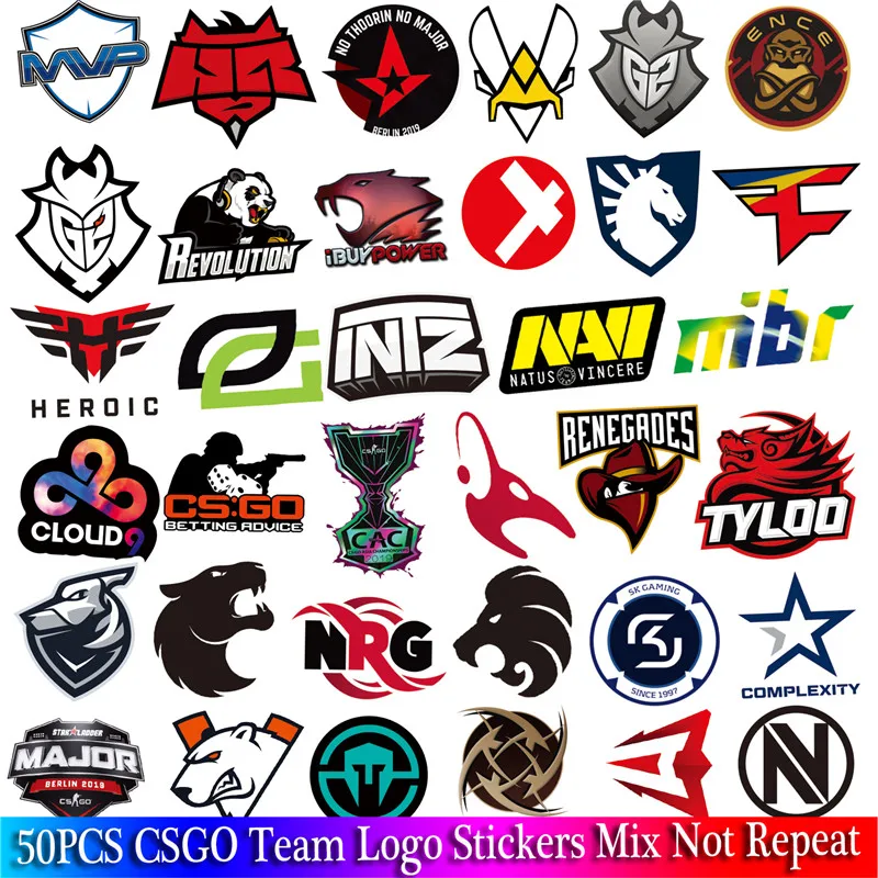 50 шт./упаковка водонепроницаемые наклейки с логотипом CS GO для мальчиков|Наклейки|