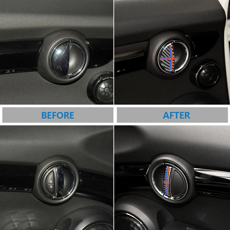4 шт./компл. для Mini Cooper Clubman Countryman R55 R56 R60 R61 углеродного волокна дверная ручка переключатель накладка наклейки автомобильные аксессуары