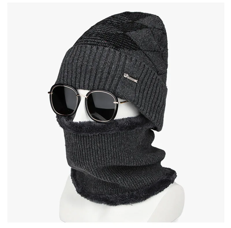 Winter Acrylic Plus Velvet Cold Protection Knitted Hat Skullies& Beanies Windproof Riding Outdoor Sport Women's Winter Knit Hat