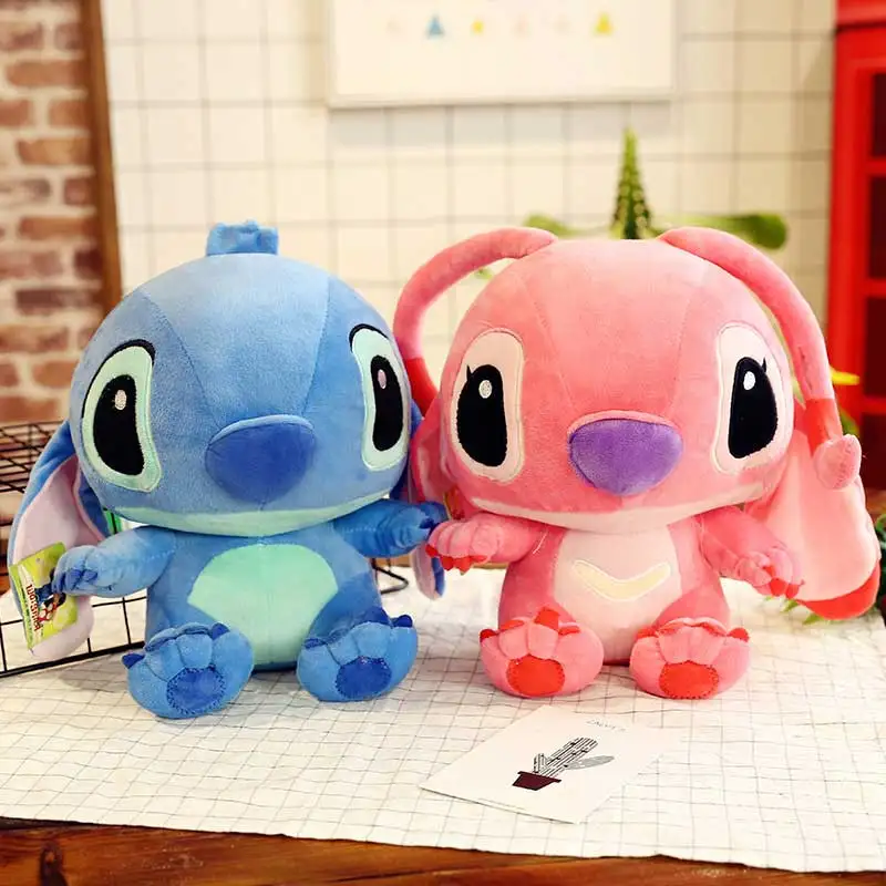 Blue and Pink Stitch 35 см мягкие "Лило и Стич" плюшевые игрушки милые мягкие синие розовые пижамы плюшевая кукла Дисней figuas аниме для детей подарок - Цвет: Blue and Pink Stitch