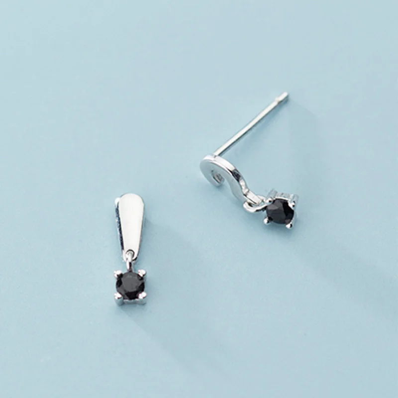 INZATT Real 925 Sterling Silver Unique Zircon Stud Earrings For Fashion Women Party Fine Jewelry Minimalist Accessories Gift - Image 3