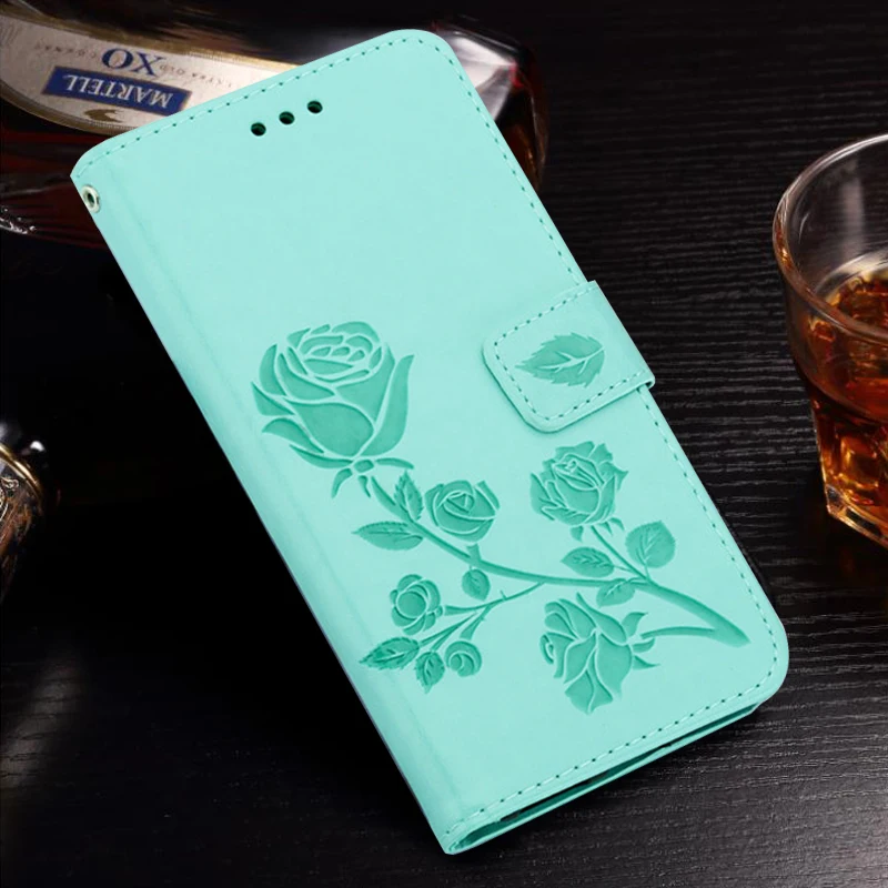 Кожаный чехол-портмоне с объемным цветочным принтом для Itel A11 роскошный