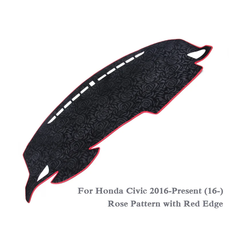 16-20 Rose RED LHD Автомобильный Стайлинг приборной панели Избегайте Light Pad Инструмент крышка платформы коврик Роза для Honda CIVIC 2012-Настоящее LHD и RHD анти-салфетки от пыли - Название цвета: 16-20 Rose RED LHD