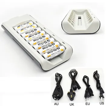 

8 Slots Smart Battery Charger AA AAA Ni-MH / Ni-Cd Battery Chargers LED Light aa aaa Chargers US/EU/AU/UK Plug Quick Charger