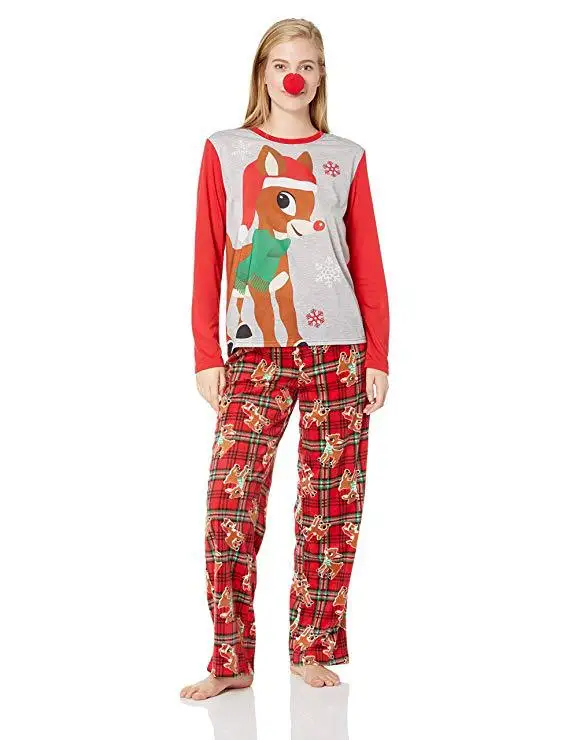 Рождественские пижамные комплекты с оленем; Одинаковая одежда для всей семьи; одежда для сна для мамы и папы; Рождественская одежда для сна; Семейные пижамы