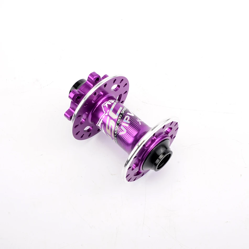 front purple 100X15 KRSCT передняя, Задняя Ступица 32 отверстия велосипедная втулка QR через ось 5 подшипников 6 защелок 72 кликов AM FR MTB горный велосипед Сверхлегкий 465 г - Цвет: front purple 100X15