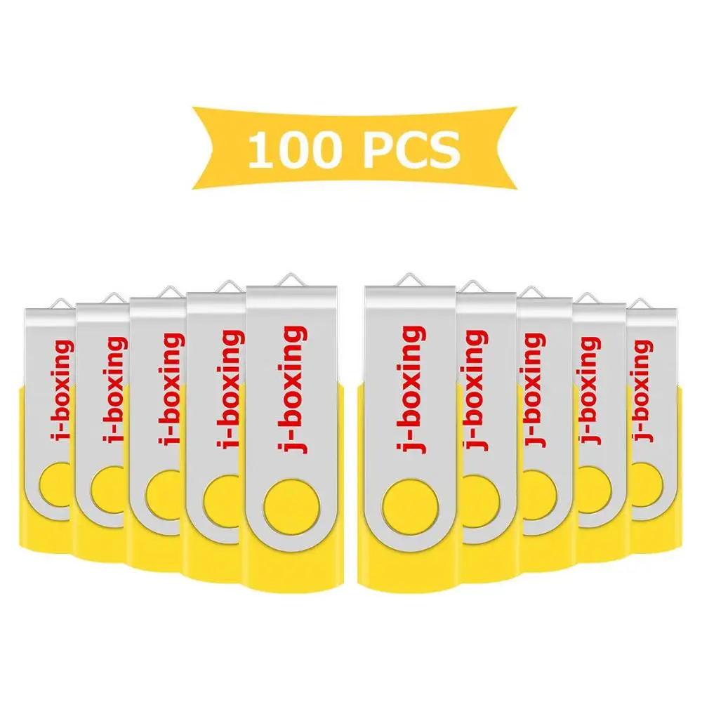 J-boxing 100 шт. 16 ГБ USB флеш-накопитель металлический USB флеш-накопитель Memory Stick Вращающаяся ручка накопитель полная емкость 64 МБ-32 Гб PC