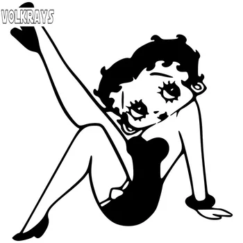 

Volkrays Creative Car Sticker Sexy Betty Doll Dress Girl Accessories Reflective Waterproof Sunacreen Vinyl Decal,11cm*10cm