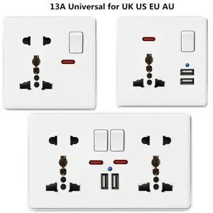 Двойная настенная розетка 1/2 Gang с 2 USB-портами зарядного устройства