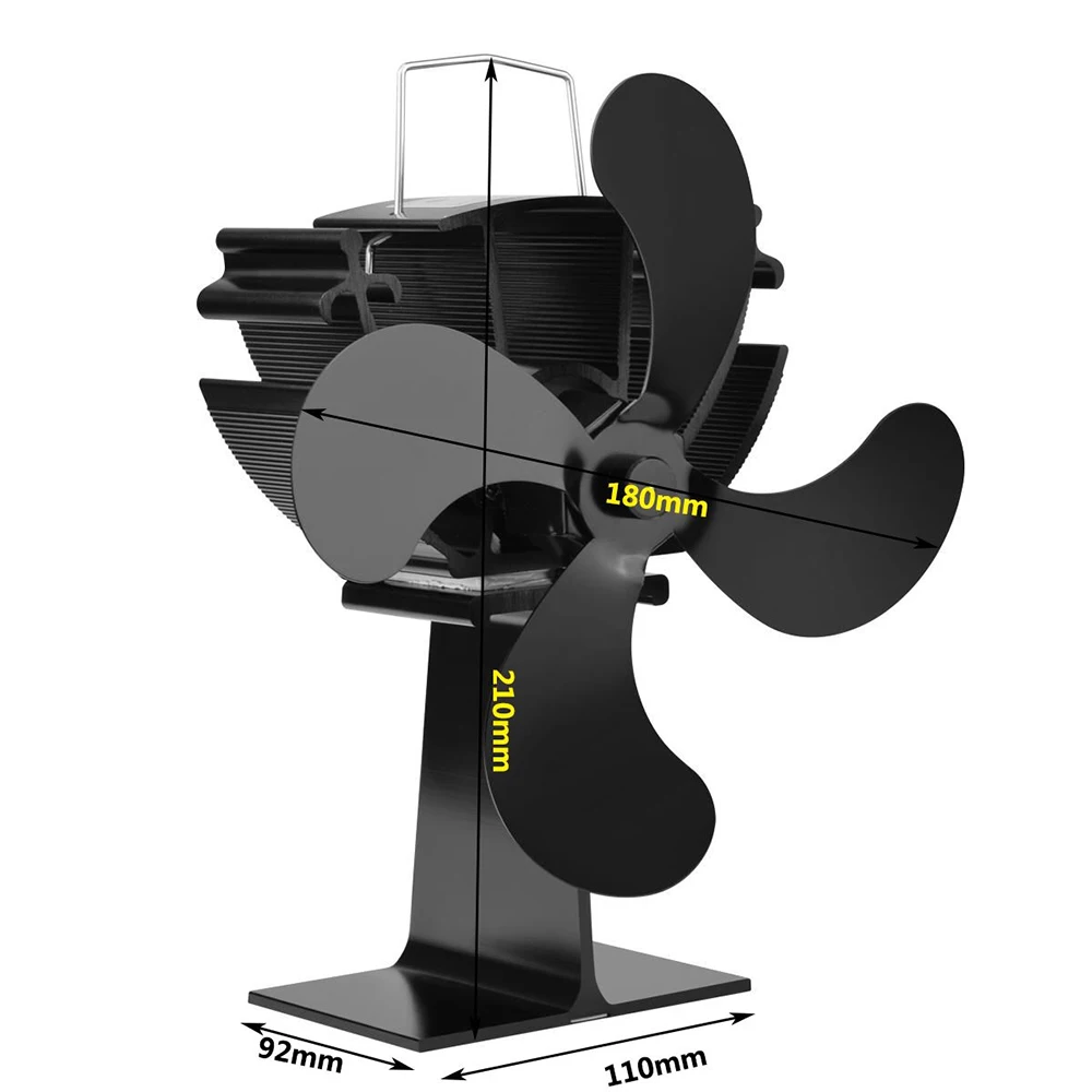 

Hot 4 Blade Quiet Fireplace Fan Heating Furnace Fan Heat Powered Wood Burner Eco Fan Home Efficient Heat Distribution Stove Fan